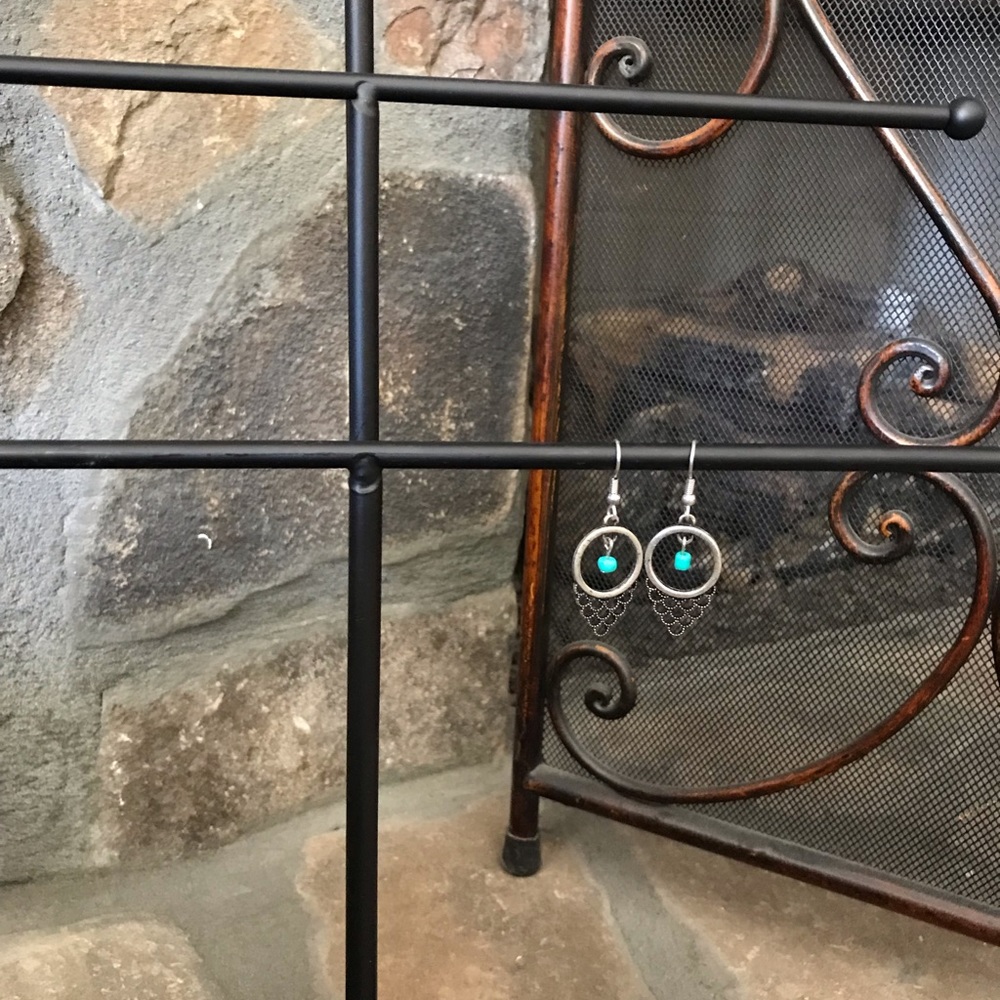 Detailed hang Turquoise earrings
